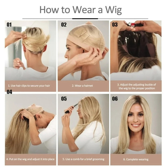 14” Short  Ombre  Black to Brown Natural color Synthetic Wig for Daily U… - Picture 7 of 12